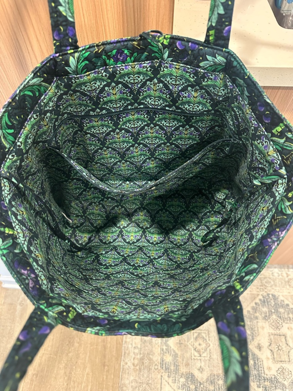 Vera Bradley Green and Purple Quilted Tote - Picture 2 of 3